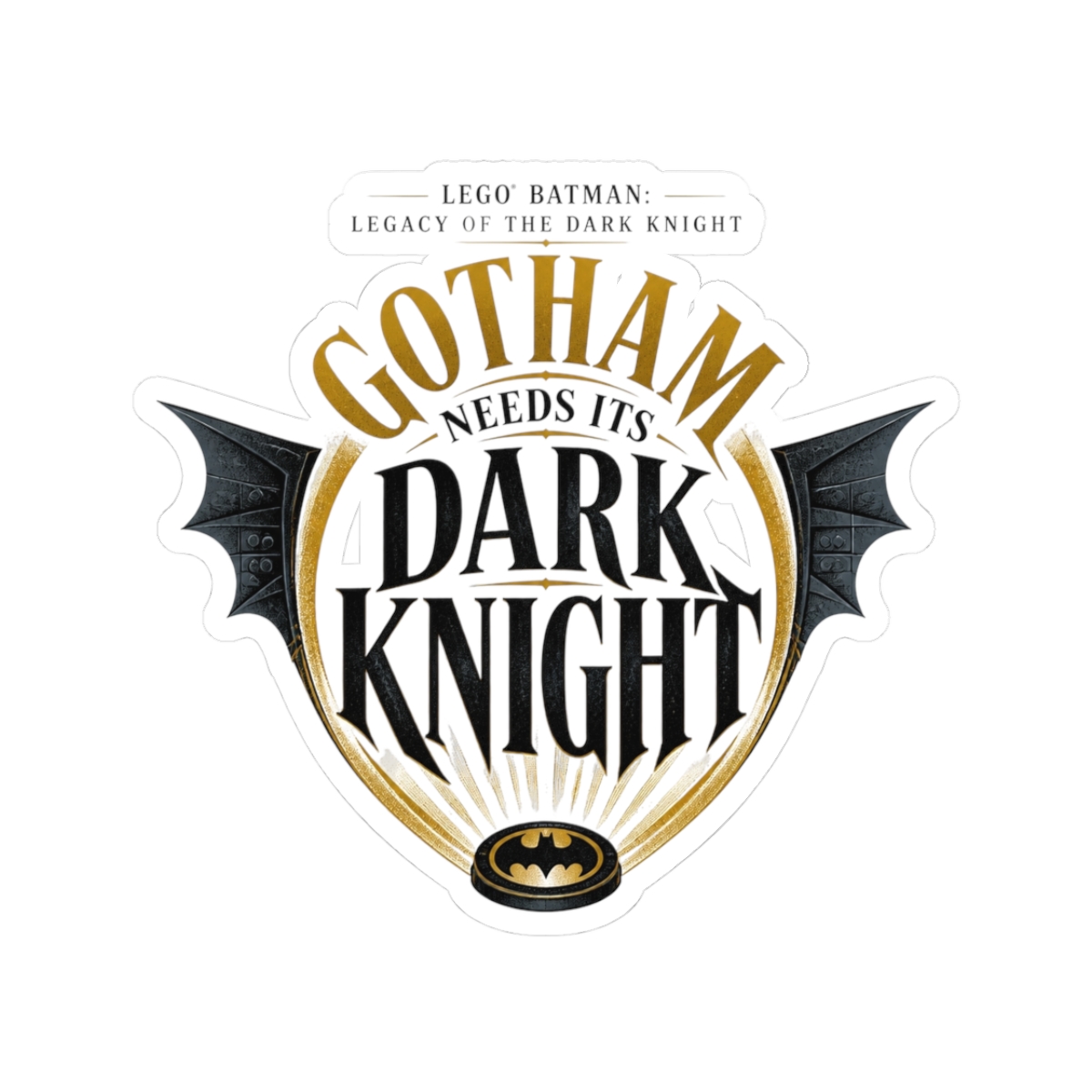 LEGO Batman: Legacy of the Dark Knight "Gotham Needs Its Dark Knight" Sticker - alternate angle 1, merchandise